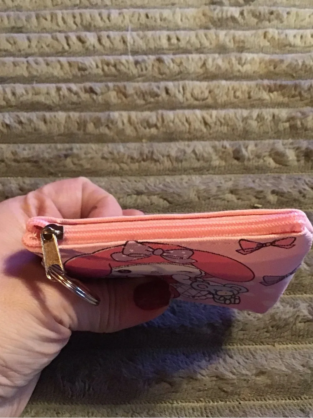 Pink Character Zip Pouch Keychain My Melody design